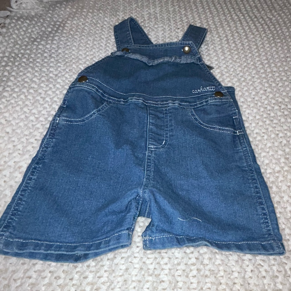 Carhartt Baby Ruffle Denim Overalls Size 4T